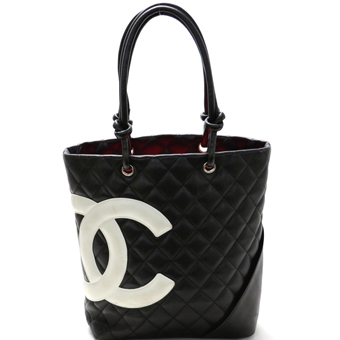 CHANEL シャネル カンボンライン コピー CH-BAG040  ミディアム ブラック カーフ トートバッグ 23314